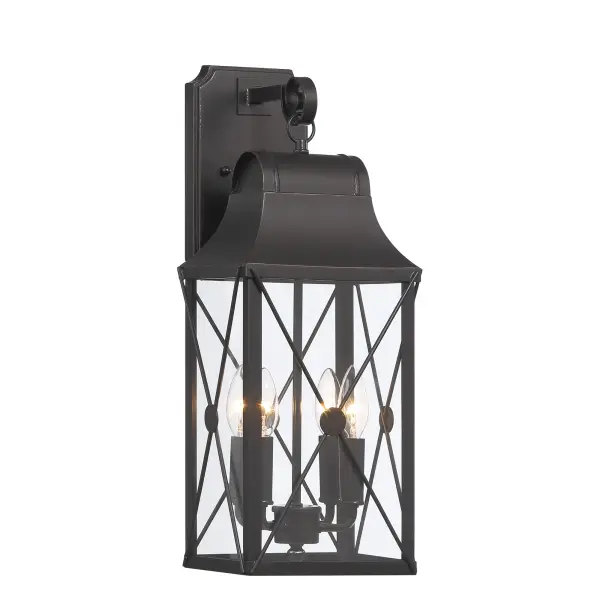4 Light Outdoor Wall Mount in Oil Rubbed Bronze with Gold Highlights Finish and Clear Glass - alternate view