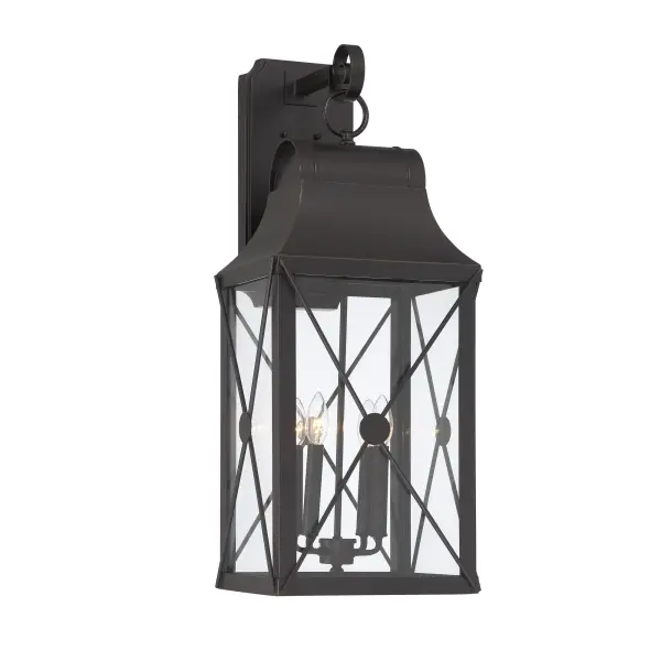 4 Light Outdoor Wall Mount in Oil Rubbed Bronze with Gold Highlights Finish with Clear Glass - alternate view