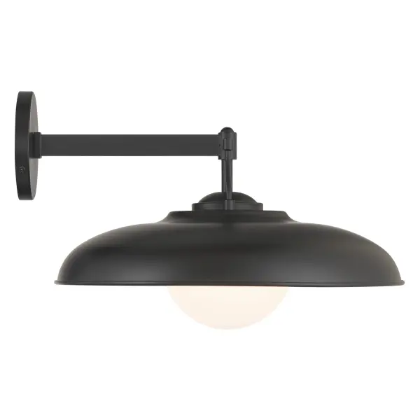 16" 1 Light Outdoor Wall Mount in Coal Finish with Etched Opal Glass - alternate view