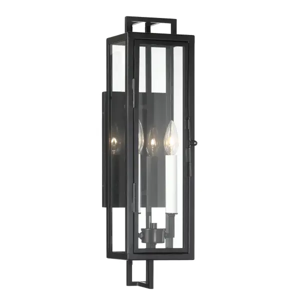 23" 2 Light Outdoor Wall Mount in Coal Finish with Clear Glass - alternate view