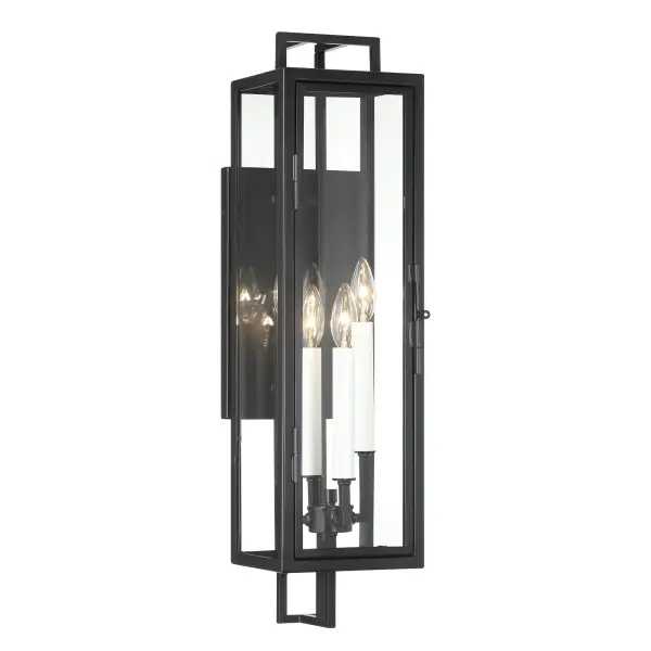 27.25" 4 Light Outdoor Wall Mount in Coal Finish with Clear Glass - alternate view