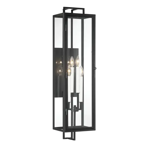 35" 4 Light Outdoor Wall Mount in Coal Finish with Clear Glass - alternate view