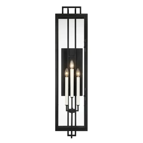 4 Light Outdoor Wall Mount with Steel Aluminum Glass in Coal Finish - alternate view
