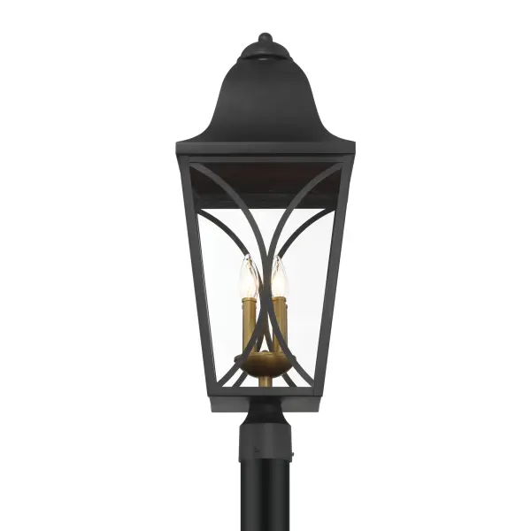 Cardigan 4-Light Outdoor Post Mount in Sand Coal Black & Olden Brass - Image 5