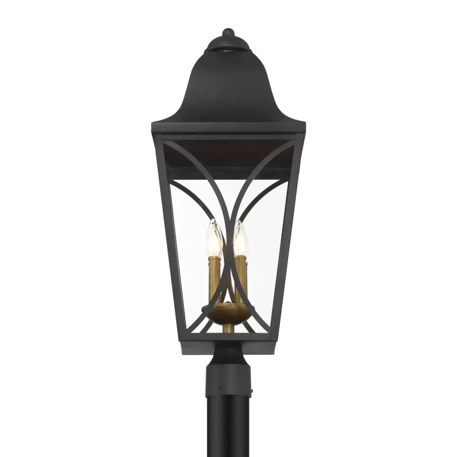 Cardigan 4-Light Outdoor Post Mount in Sand Coal Black & Olden Brass - Image 5