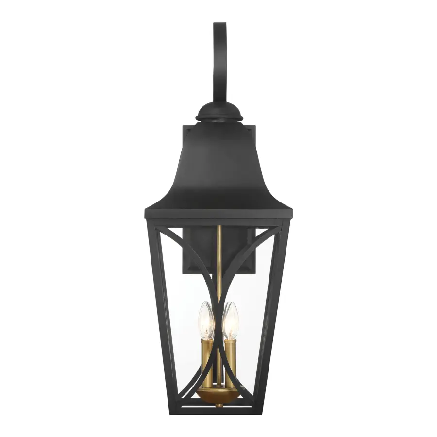 Cardigan 4-Light Outdoor Wall Mount in Sand Coal Black & Olden Brass - Image 2