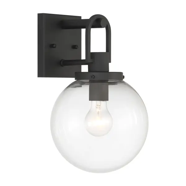 The Wenston wall sconce combines contemporary design with durable aluminum construction and a distinctive sand coal black finish. Its compact 8-inch width makes it ideal for smaller outdoor spaces while providing reliable illumination.