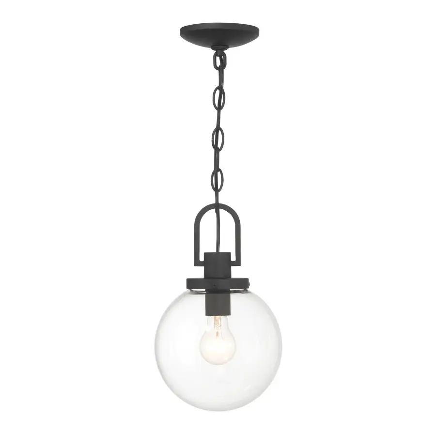 Wenston 1-Light Outdoor Pendant in Sand Coal Black - Image 1