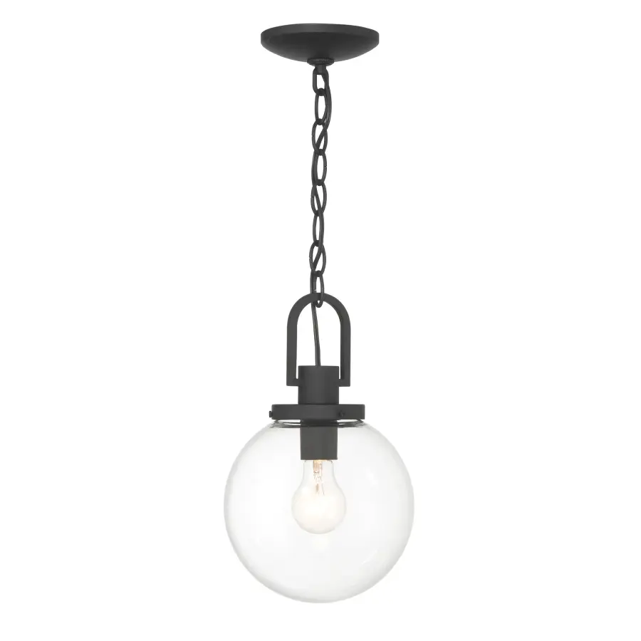 Wenston 1-Light Outdoor Pendant in Sand Coal Black - Image 3