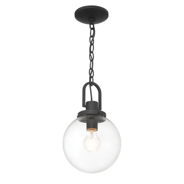 Wenston 1-Light Outdoor Pendant in Sand Coal Black - Image 4
