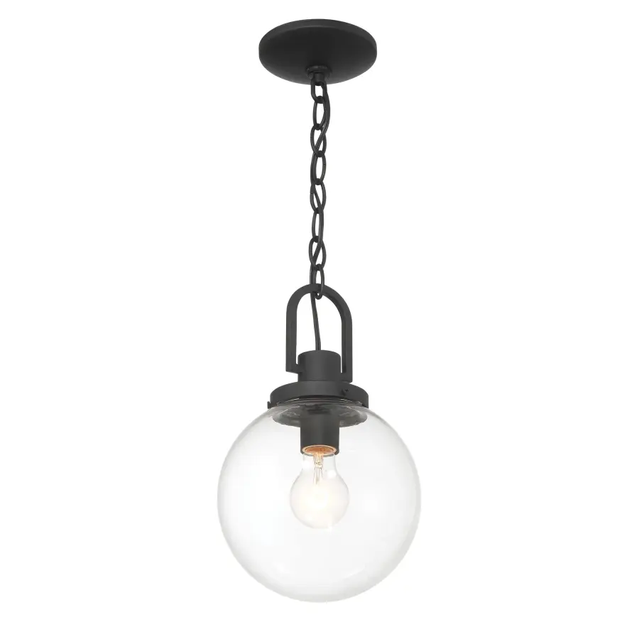 Wenston 1-Light Outdoor Pendant in Sand Coal Black - Image 4