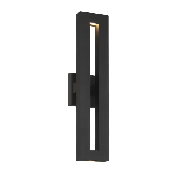 The Paddock outdoor wall sconce combines modern aluminum construction with sand glass diffusion for efficient LED illumination. Its compact 22-inch profile and integrated LED technology make it ideal for contemporary exterior applications.