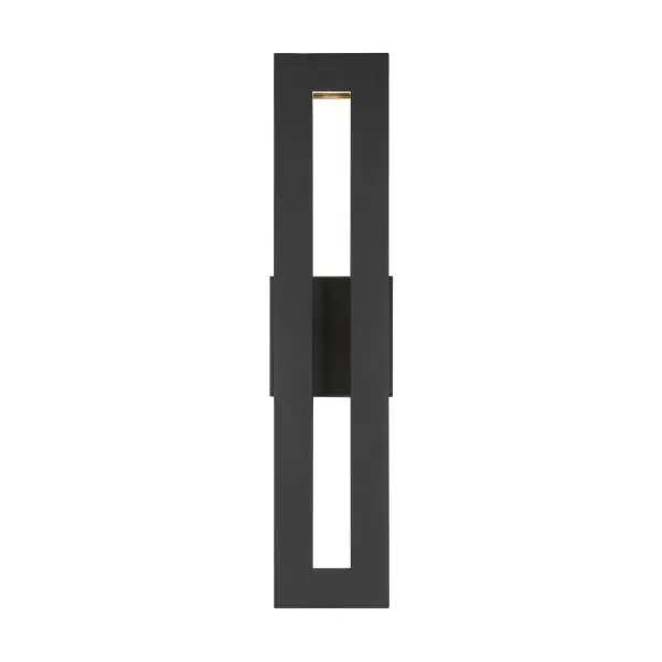 The Paddock outdoor wall sconce combines modern aluminum construction with sand glass diffusion for efficient LED illumination. Its compact 22-inch profile and integrated LED technology make it ideal for contemporary exterior applications. - alternate view