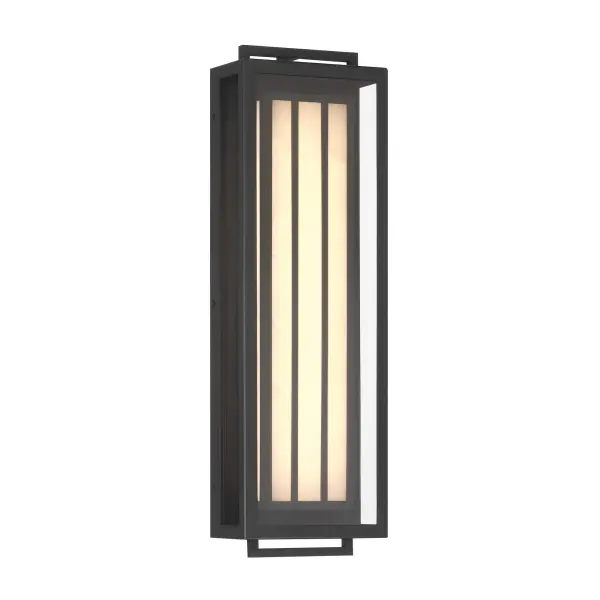 The Eastly outdoor wall mount combines sleek modern design with energy-efficient LED technology. Its sand coal black aluminum frame and alabaster shade create a sophisticated look while delivering 2251 lumens of warm light.