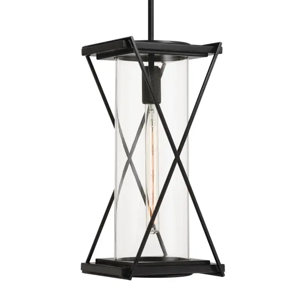 The Rockhill outdoor pendant combines contemporary design with weather-resistant aluminum construction. Its compact 9.5" width and clear glass shade make it ideal for covered outdoor spaces and entryways.