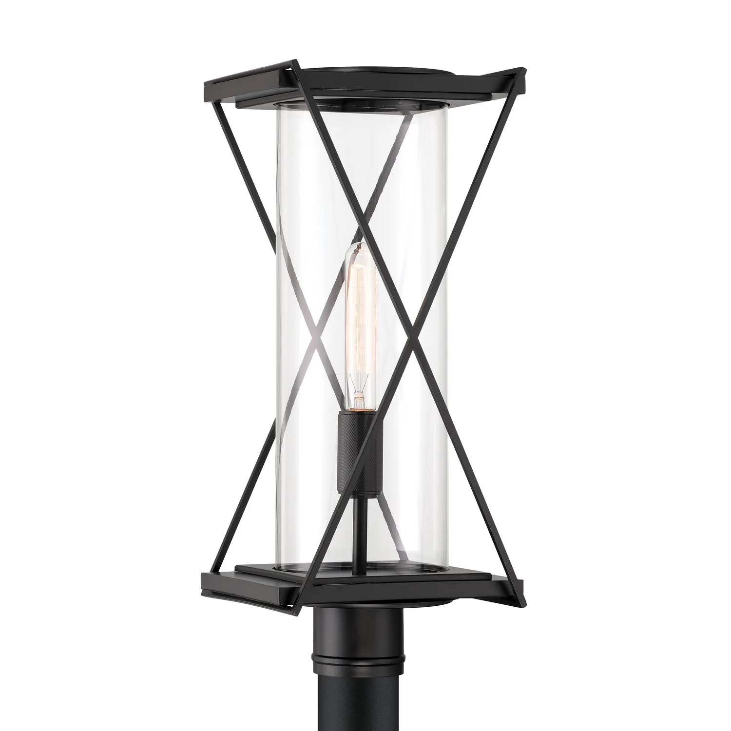 Rockhill One Light Outdoor Post Mount in Dark Matte Black
