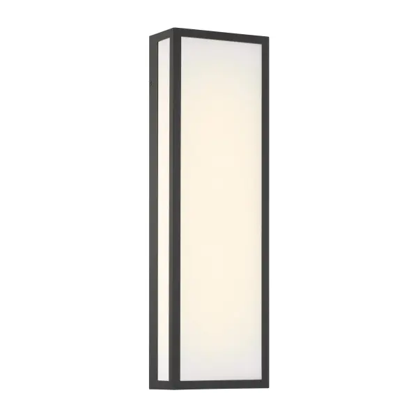The Marlborough 26" outdoor sconce combines modern architectural design with practical LED technology. Its substantial 26-inch height and Sand Coal Black finish create dramatic visual impact while the etched glass diffuses 3000 lumens of warm light.