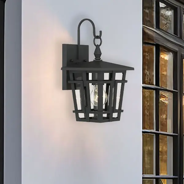 1-Light Outdoor Wall Sconce - Sand Coal Black with Clear Glass - alternate view