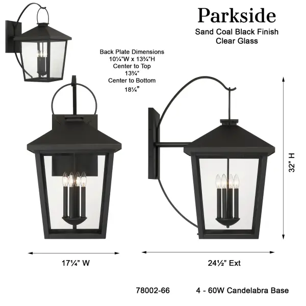 Parkside 32" High 4-Light Outdoor Wall Sconce - Image 2