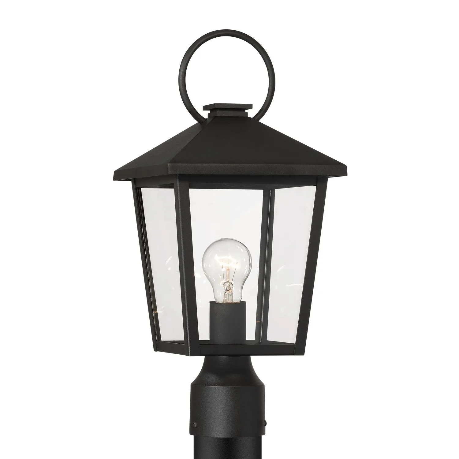 Parkside One Light Outdoor Post Mount in Sand Coal Black
