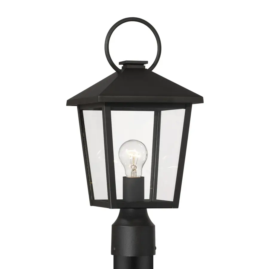 Parkside 8" Outdoor Post Lantern in Sand Coal Black - Image 1
