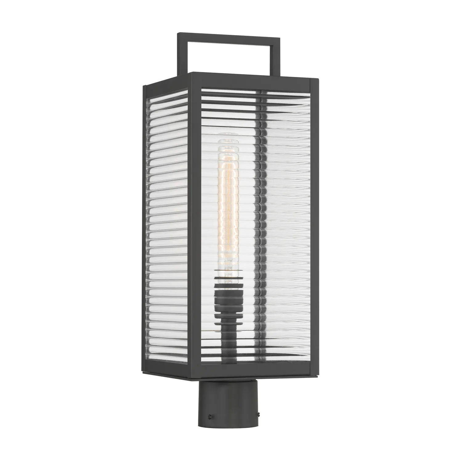 Edgewood One Light Outdoor Post Mount in Dark Matte Black