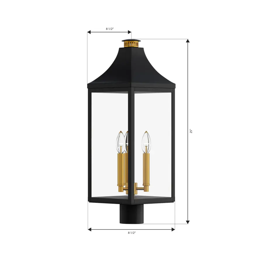 Hurstborne 25" 3-Light Outdoor Post Lantern - Image 2