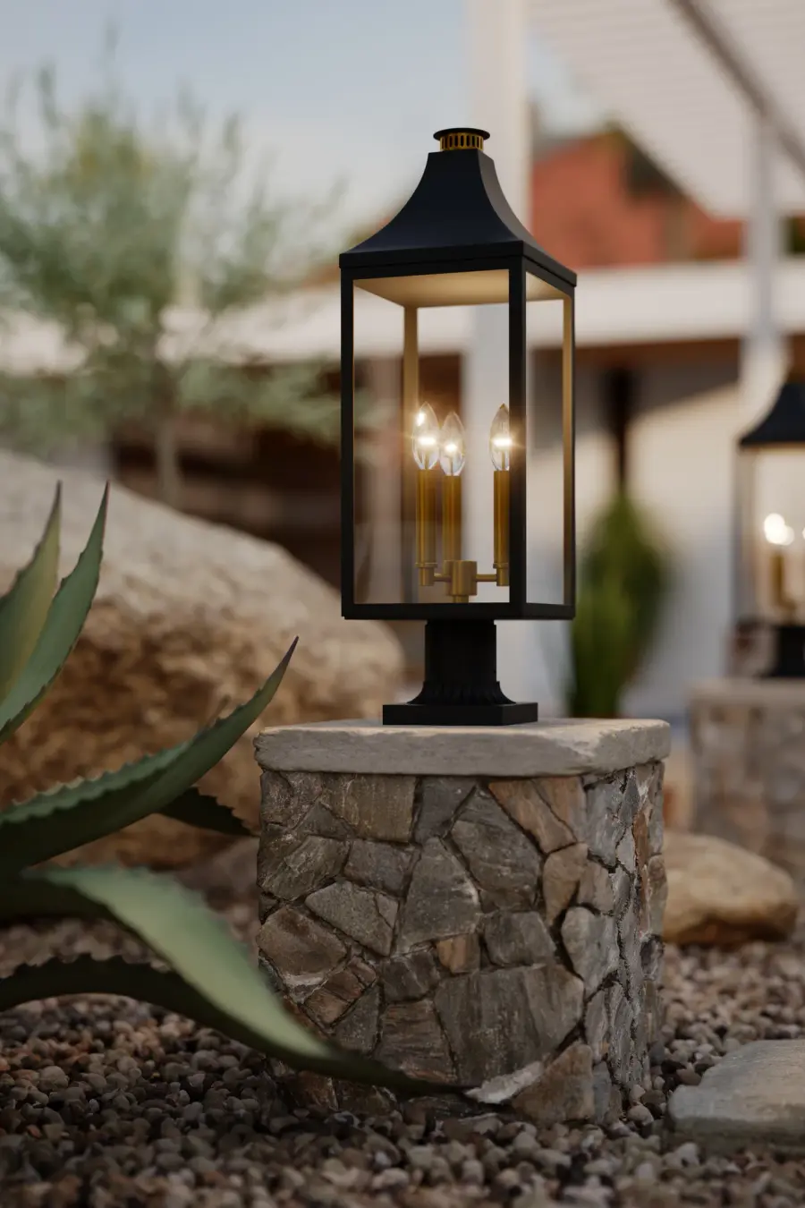 Hurstborne 25" 3-Light Outdoor Post Lantern - Image 3