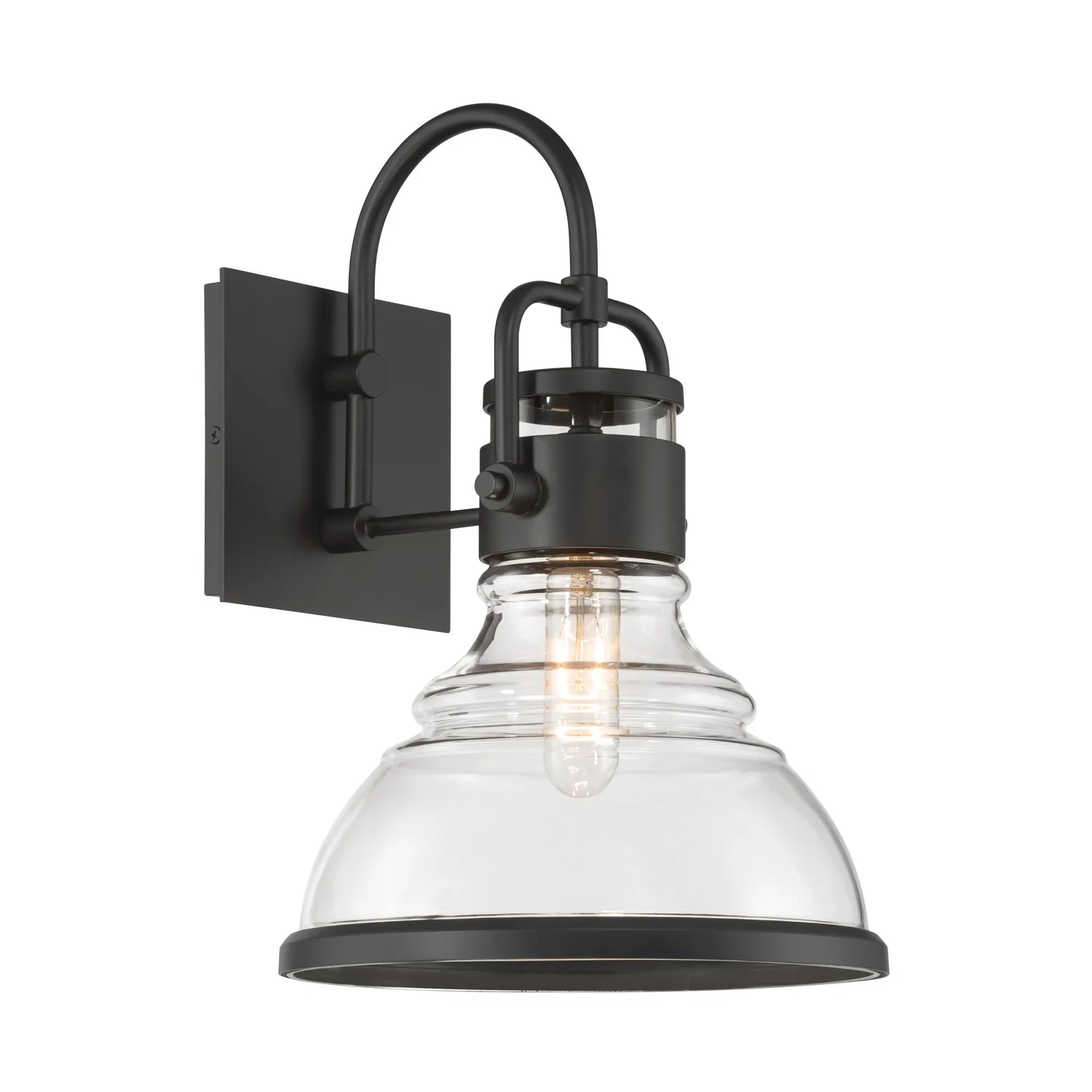 Calen One Light Outdoor Wall Sconce in Dark Matte Black