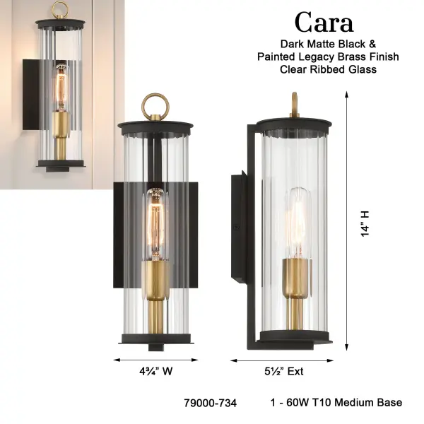 Cara 14" Outdoor Wall Sconce - Image 3