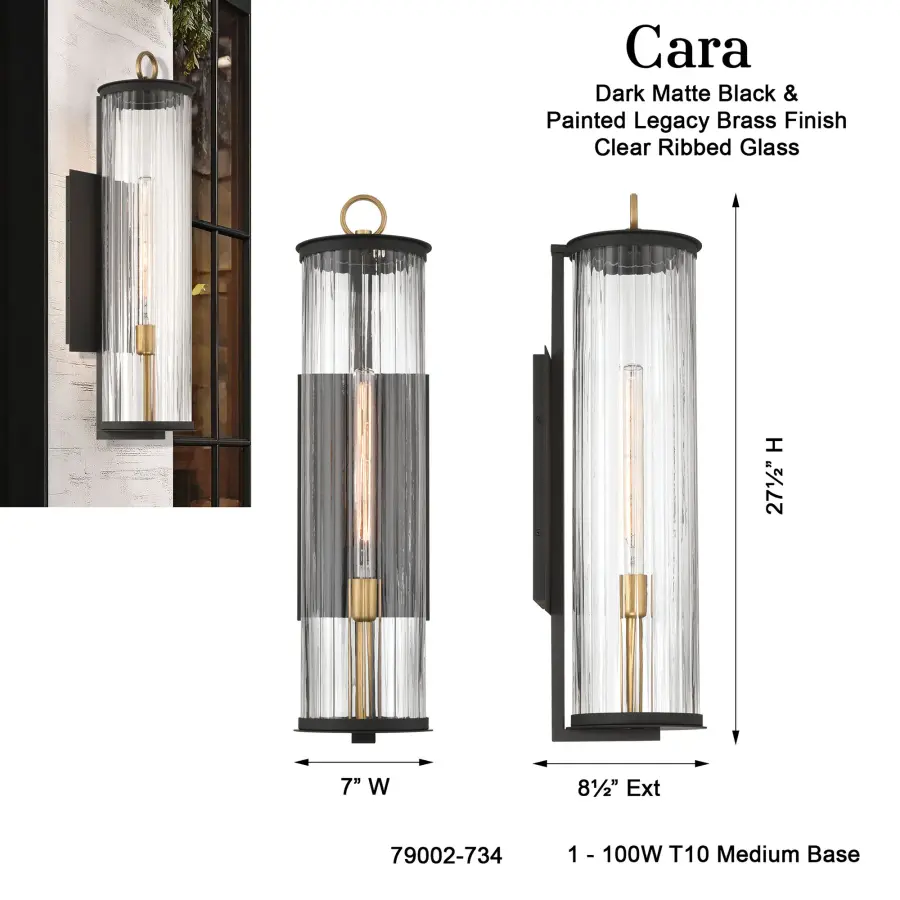 Cara 27.5" Outdoor Wall Sconce - Image 3