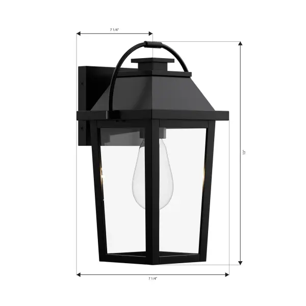 1-Light Outdoor Wall Lantern - Sand Coal Black with Clear Glass - alternate view