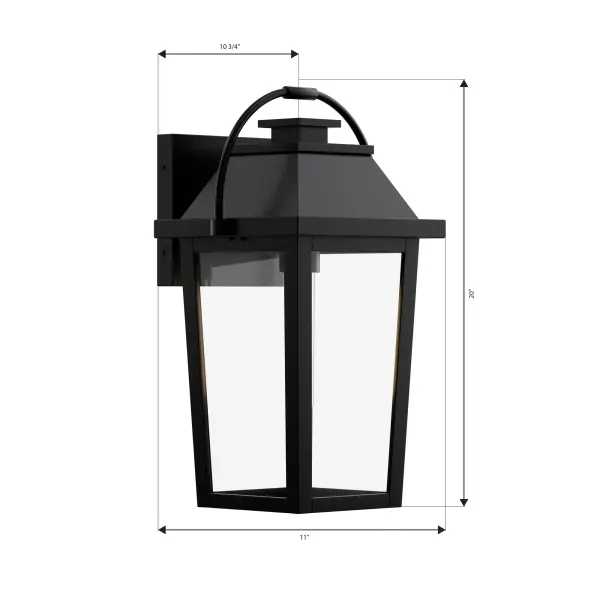 1-Light Outdoor Wall Lantern - Sand Coal Black with Clear Glass - alternate view