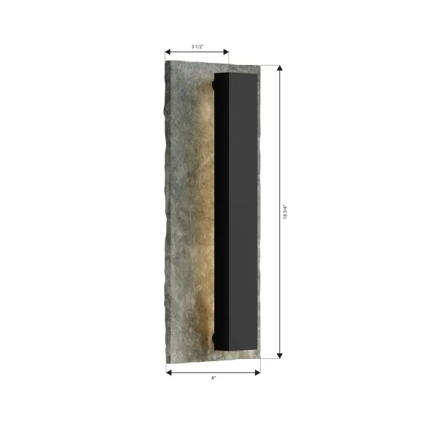 LED Outdoor Wall Sconce - Sand Coal Black and Grey Slate - alternate view