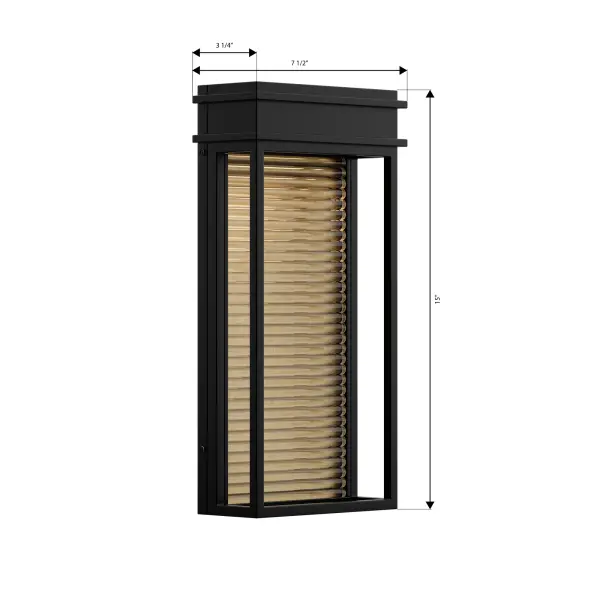 LED Outdoor Wall Sconce - Sand Coal Black and Legacy Brass - alternate view