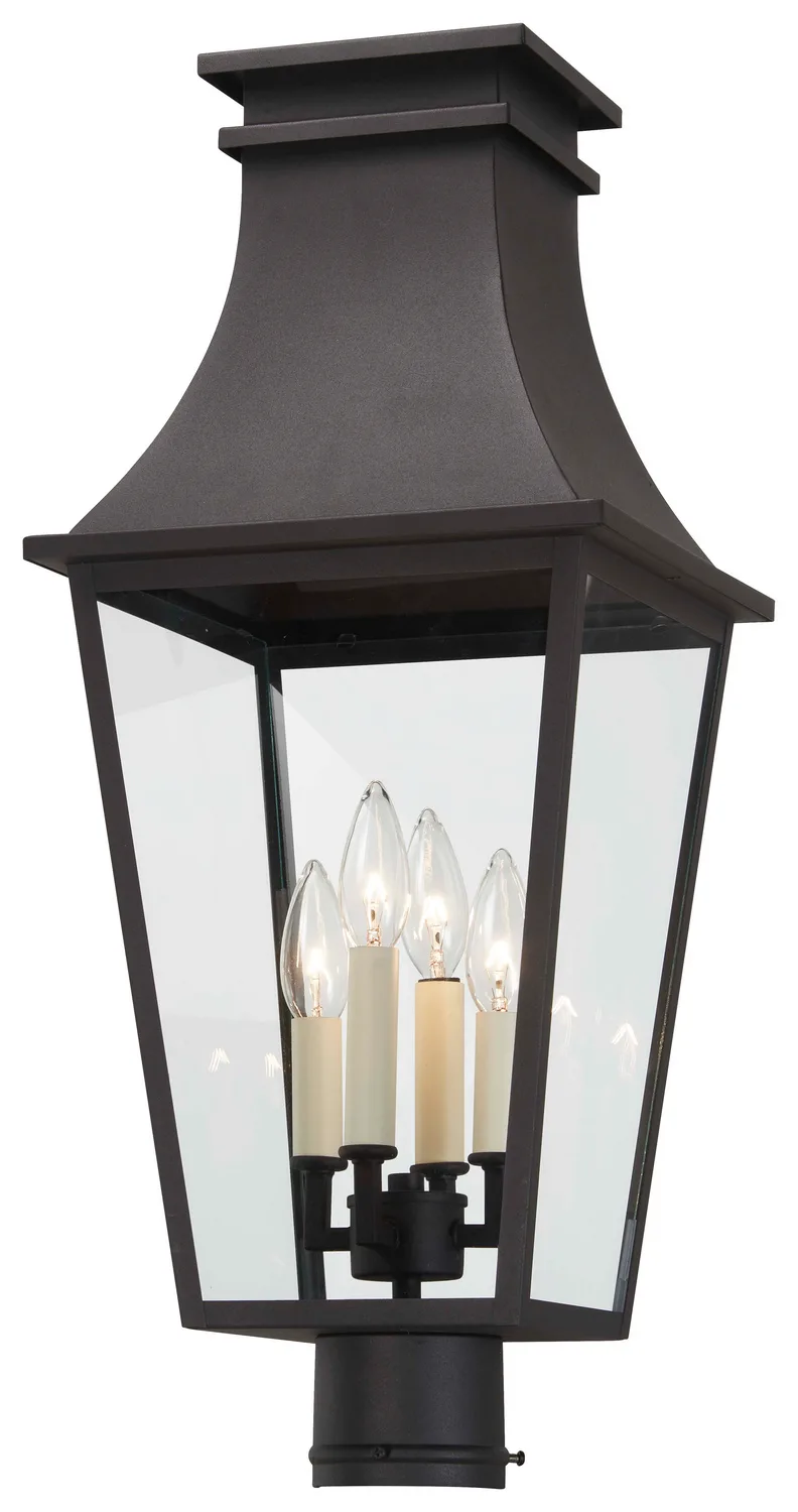 Gloucester Four Light Outdoor Post Mount in Sand Coal