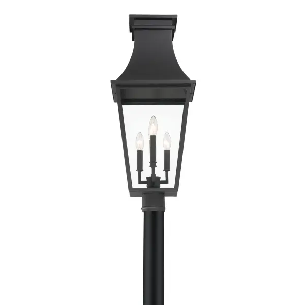 4 Light Outdoor 12" Post Mount in Sand Coal Finish With Clear Glass - alternate view
