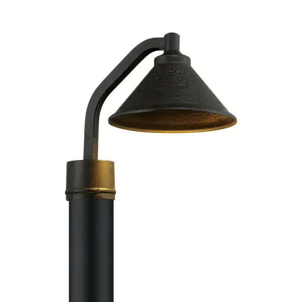 1 Light LED Post Mount in Aspen Bronze™ Finish with Metal Shade - alternate view
