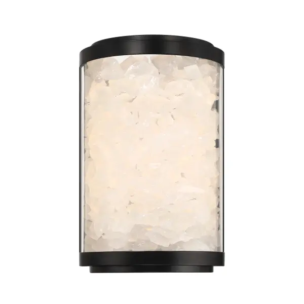 The Salt Creek LED wall mount combines sleek modern design with exceptional color rendering (CRI 96) in a durable coal black finish. Its compact 8-inch profile delivers 2064 lumens of integrated LED light, perfect for illuminating entryways and outdoor spaces. - alternate view