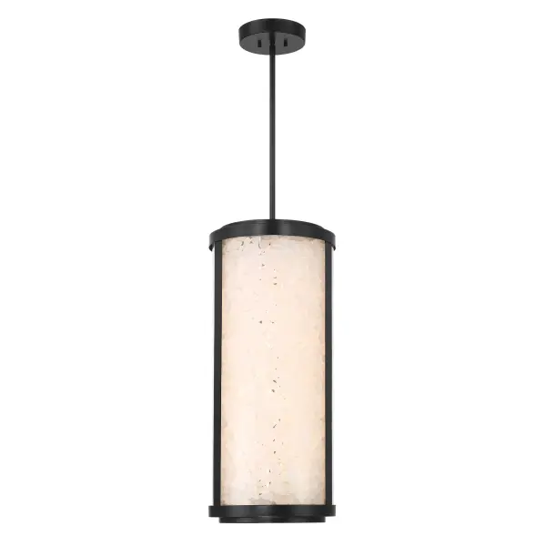 The Salt Creek LED Outdoor Pendant combines contemporary styling with organic texture through its acrylic quartz rock shade. High-output LED with exceptional 95 CRI delivers brilliant, natural light for outdoor spaces. - alternate view