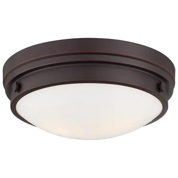This 2-light flush mount offers traditional styling in a low-profile design, perfect for rooms with standard ceiling heights. The Lathan Bronze finish paired with clear glass shades provides warm ambient lighting.