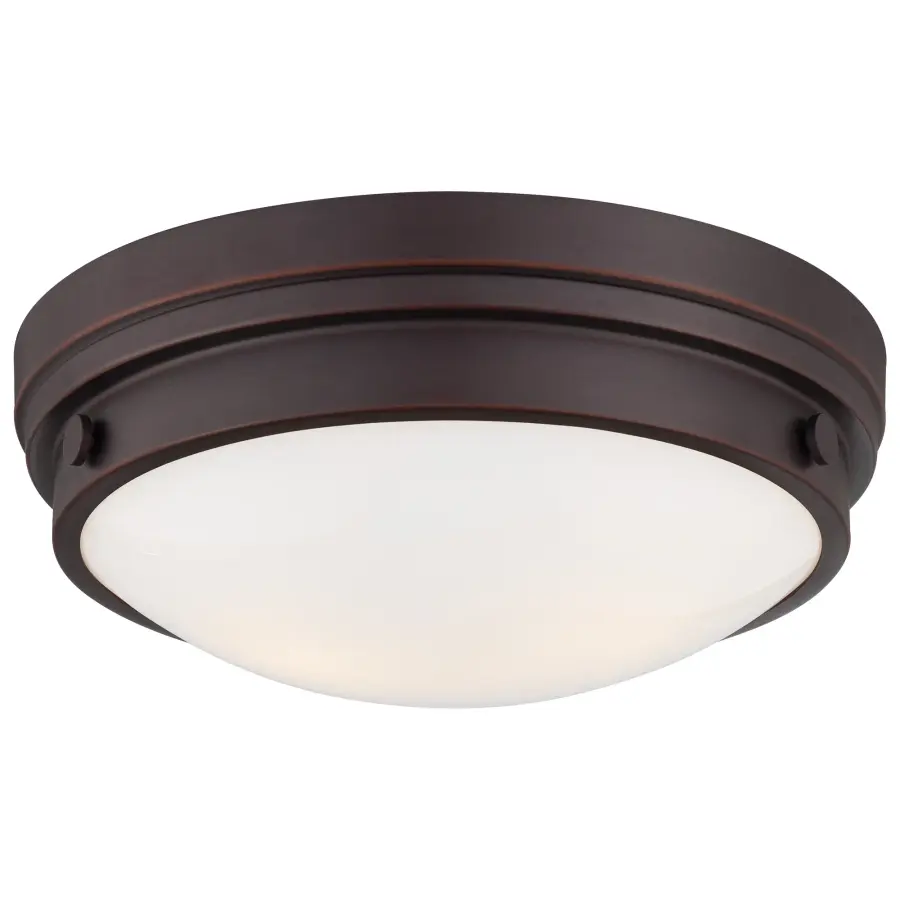 2-Light Flush Mount in Lathan Bronze