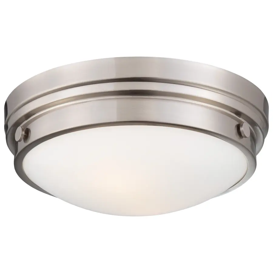 2-Light Flush Mount Ceiling Light in Brushed Nickel