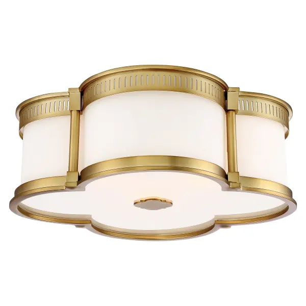 Liberty Gold LED Flush Mount with Etched White Glass
