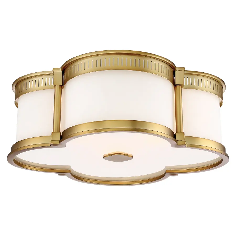 Liberty Gold LED Flush Mount with Etched White Glass