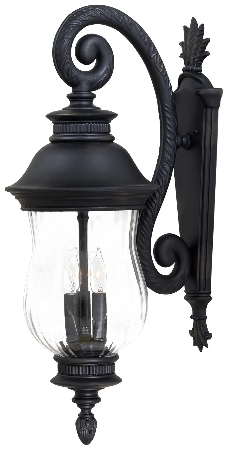 Newport Three Light Outdoor Wall Mount in Heritage
