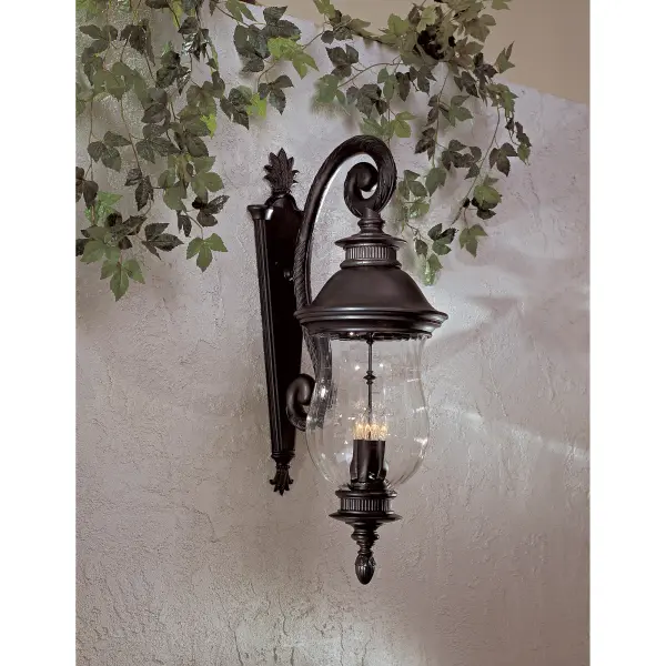 4 Light Wall Mount in Heritage™ Finish with Optic Mouth Blown Glass - alternate view