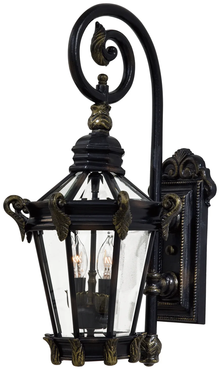 Stratford Hall Two Light Wall Mount in Heritage w/Gold Highlights