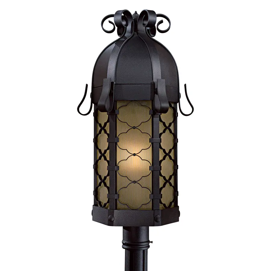 Montalbo 1-Light Outdoor Post Mount in Black - Image 1