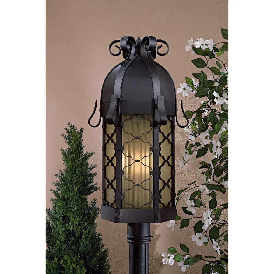 Montalbo 1-Light Outdoor Post Mount in Black - Image 2